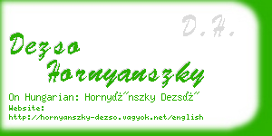 dezso hornyanszky business card